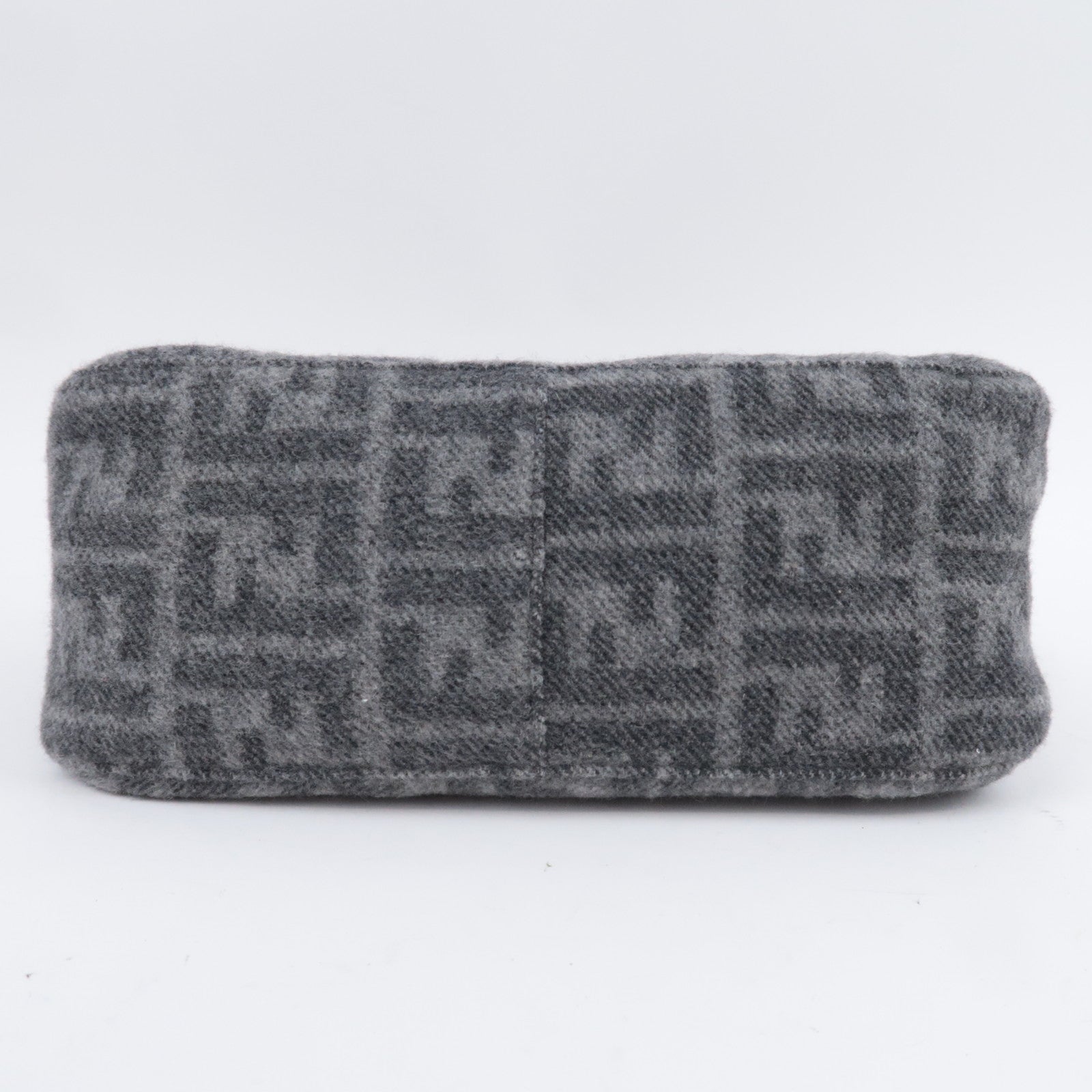 FENDI Zucca Mamma Baguette Cashmere Shoulder Bag Gray