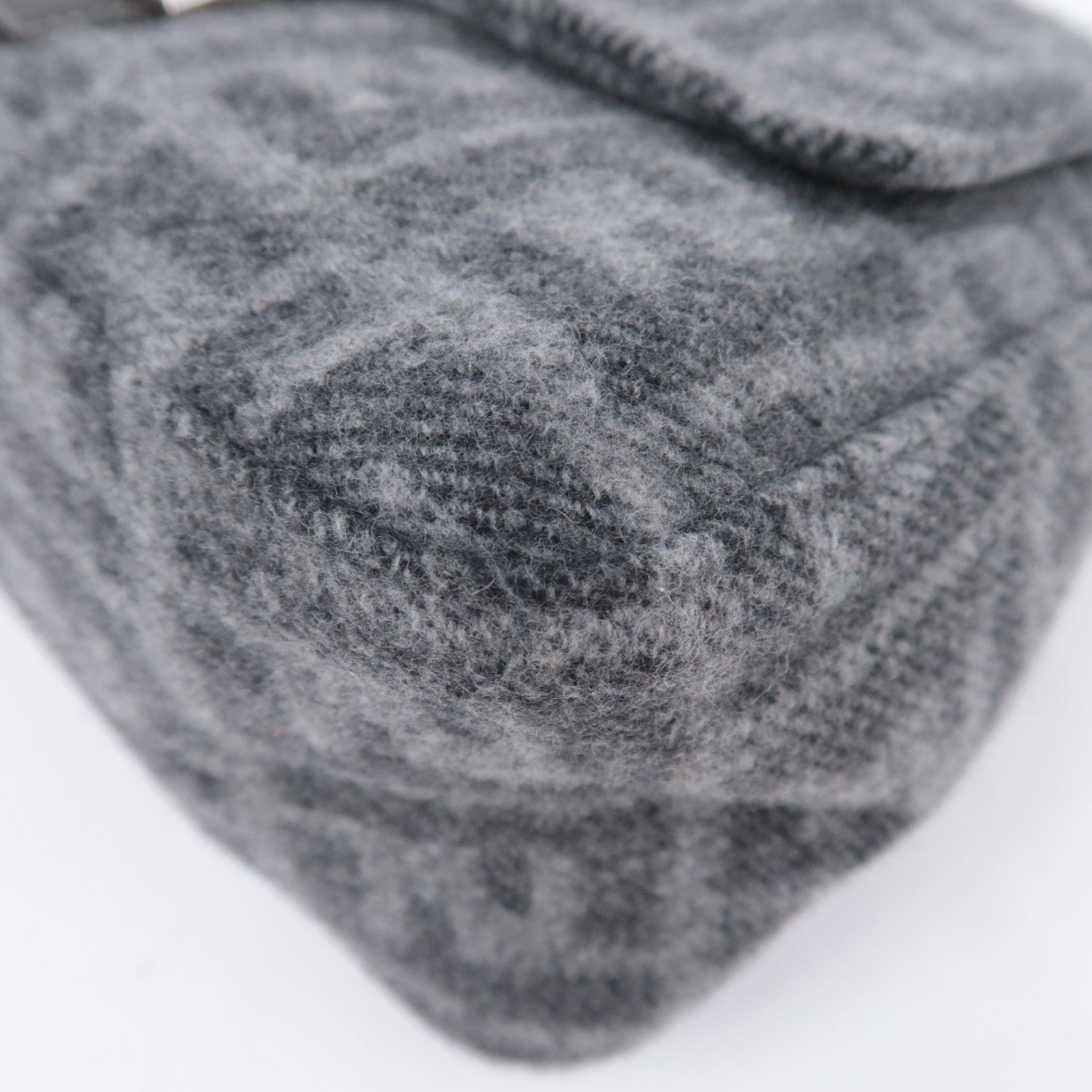 FENDI Zucca Mamma Baguette Cashmere Shoulder Bag Gray