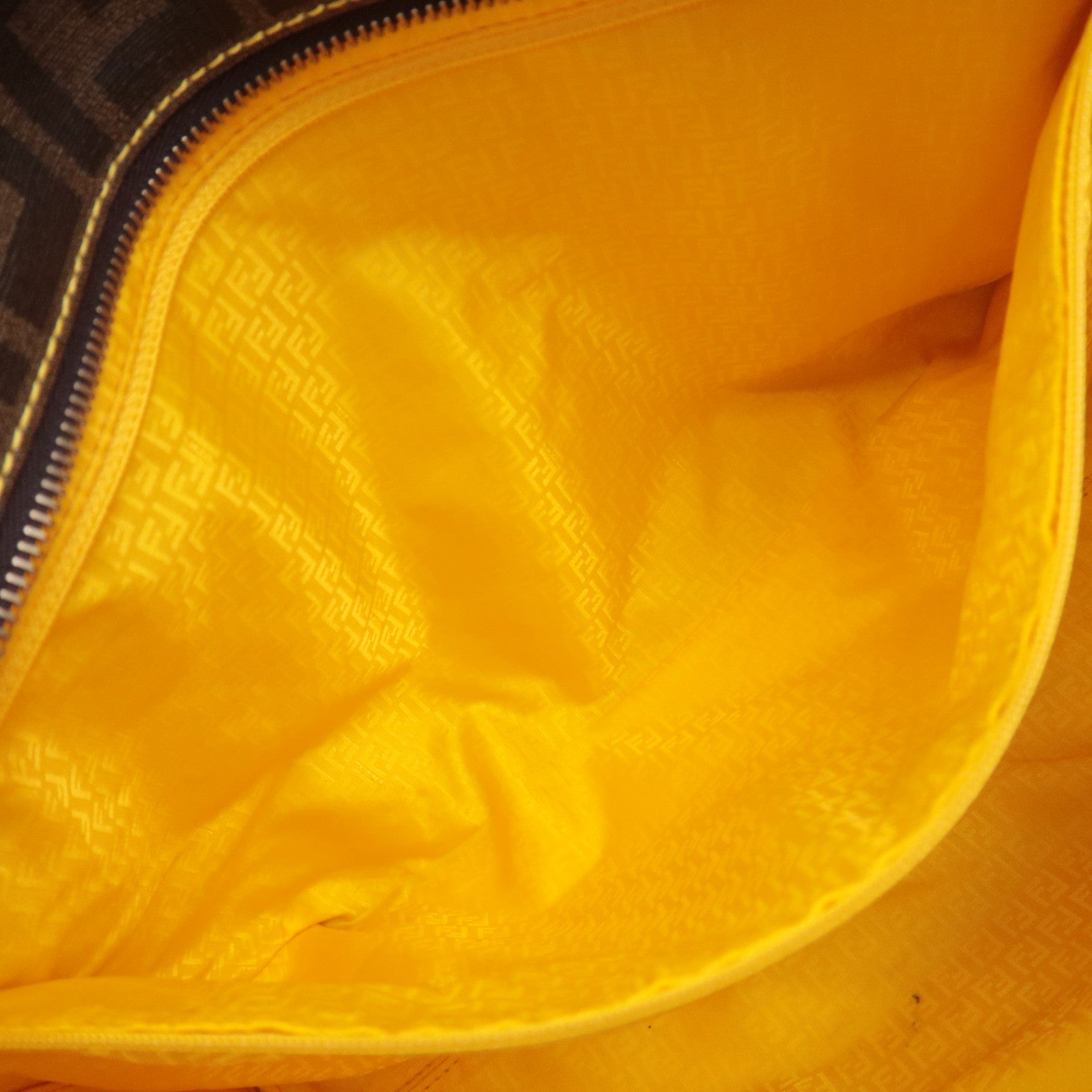 FENDI Zucca PVC Tote Bag Brown Black Yellow 8BH198