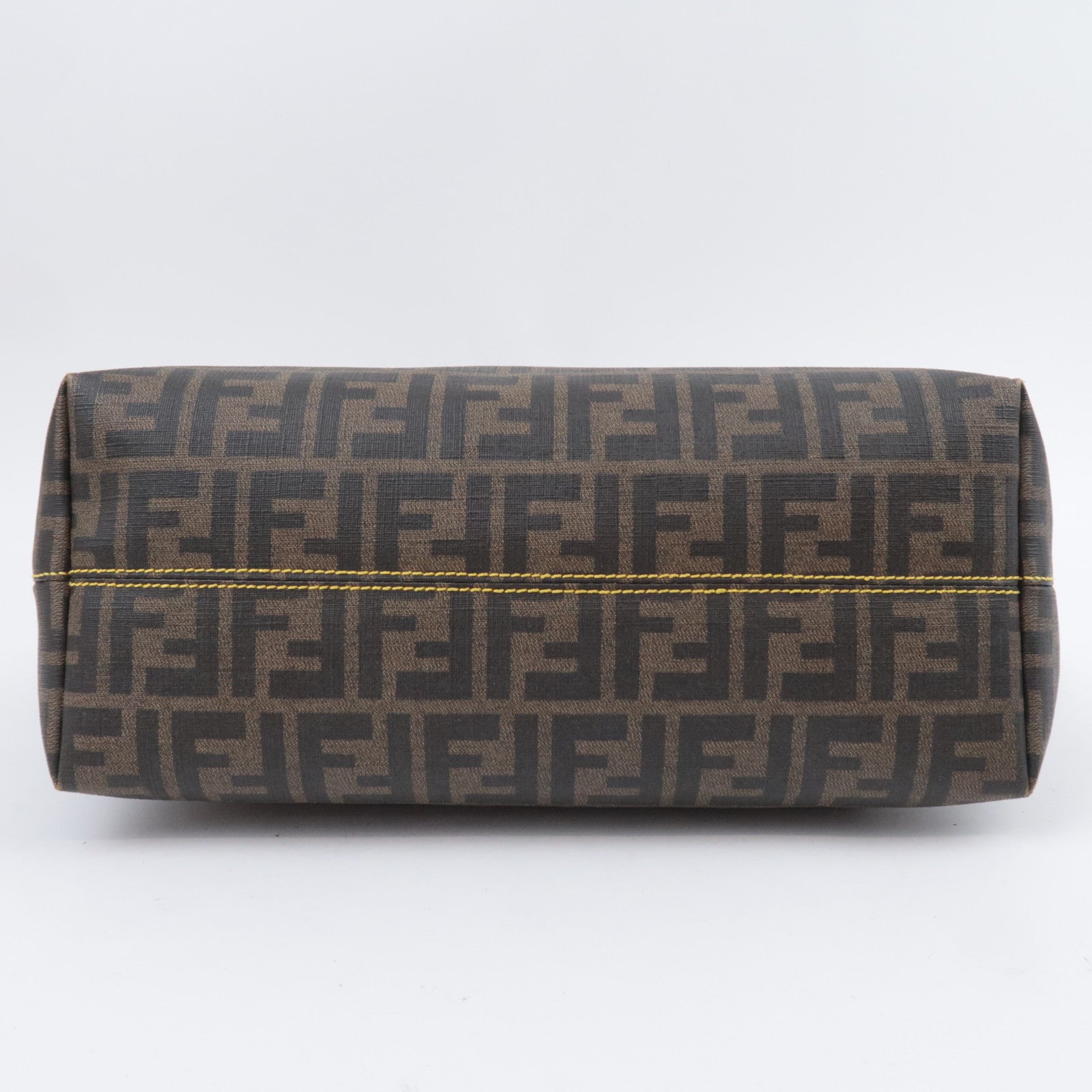 FENDI Zucca PVC Tote Bag Brown Black Yellow 8BH198