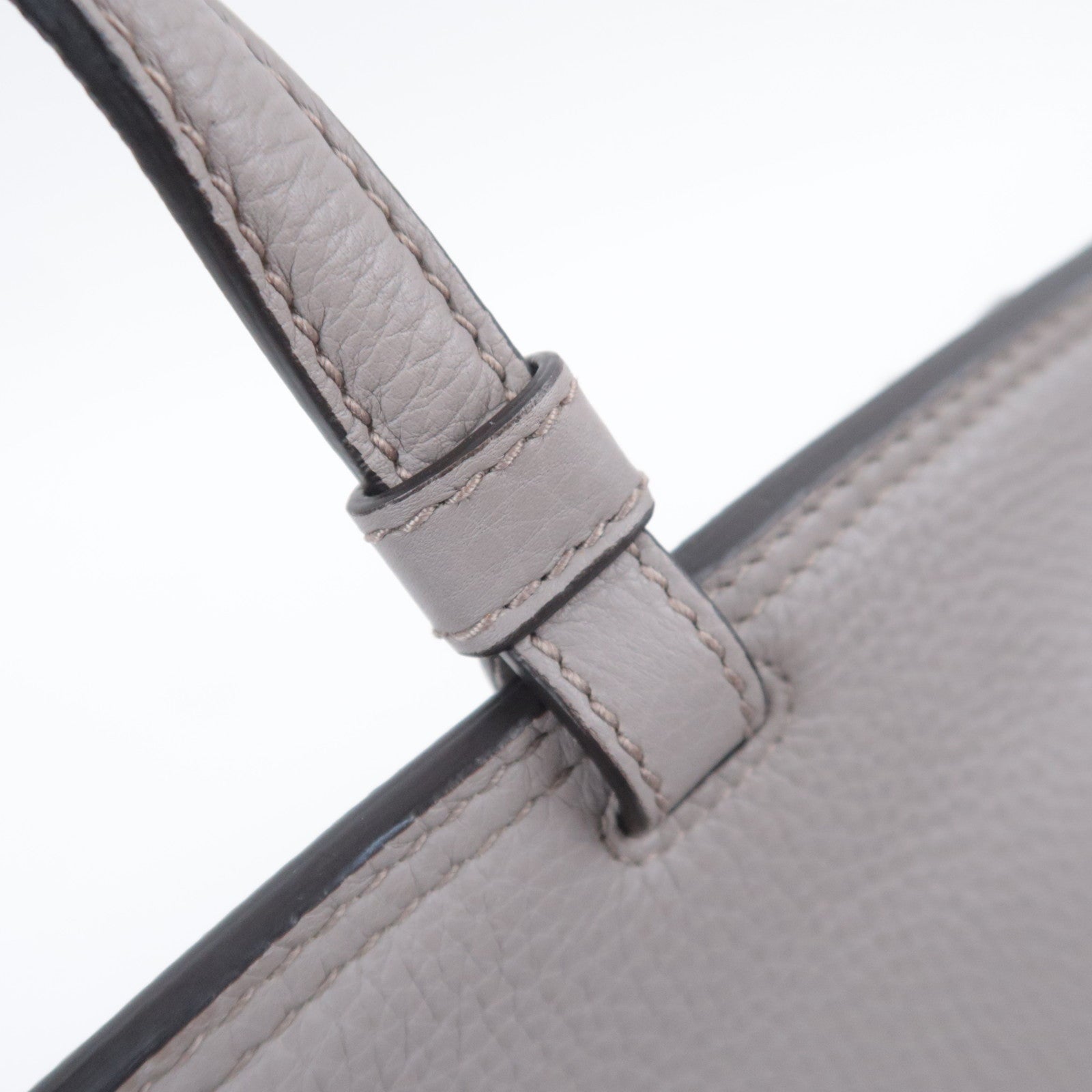 GUCCI Bamboo Daily 2Way Leather Handbag Gray 370830