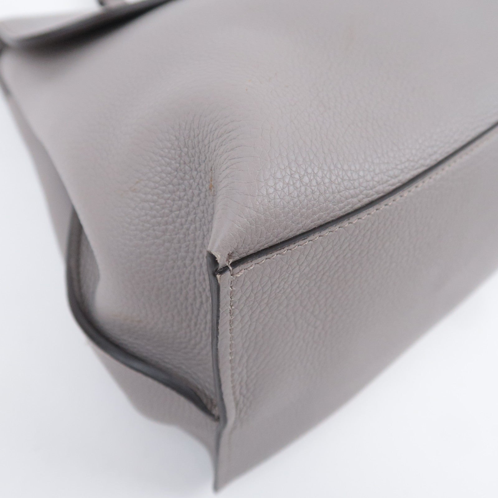 GUCCI Bamboo Daily 2Way Leather Handbag Gray 370830