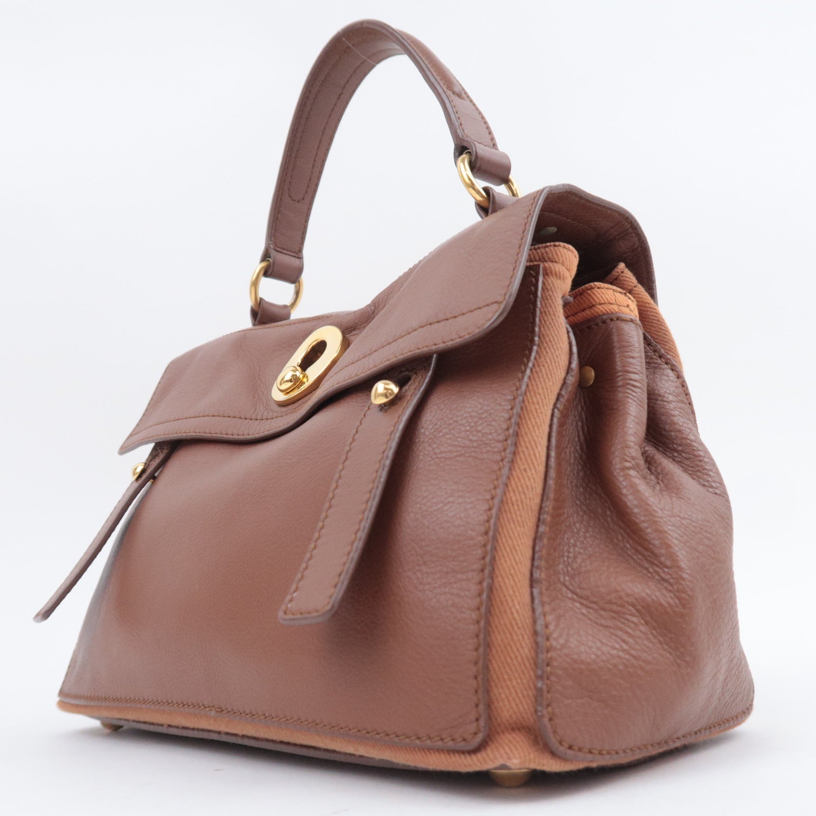 SAINT LAURENT YSL Muse Two 2Way Handbag Brown 283761