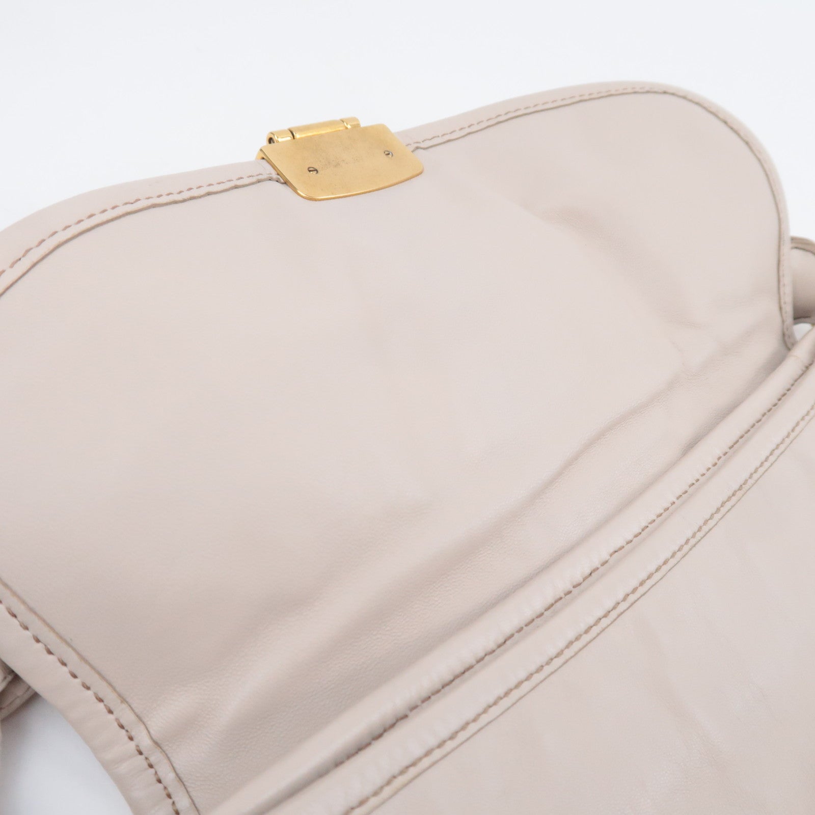 MIU MIU Matelasse 2Way Leather Shoulder Bag Greige