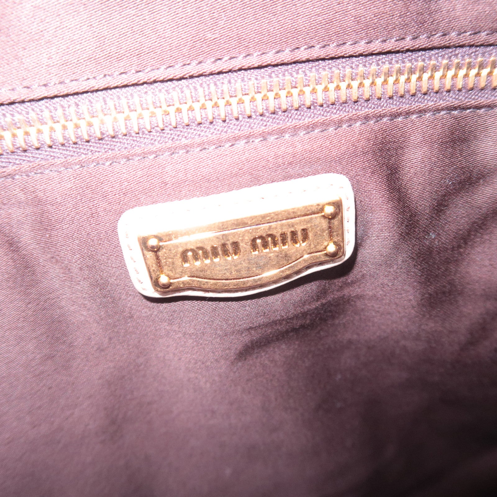 MIU MIU Matelasse 2Way Leather Shoulder Bag Greige