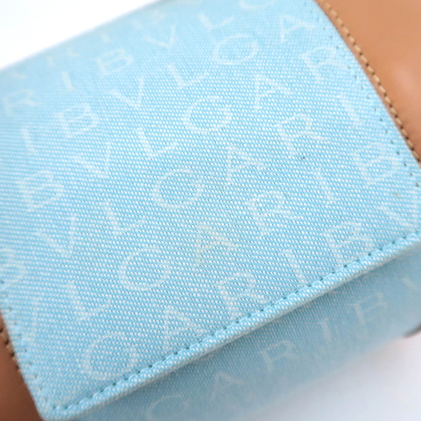 BVLGARI B-Zero1 Logo Mania Canvas Barrel Bag Light Blue