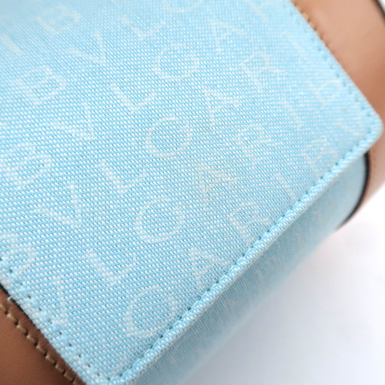 BVLGARI B-Zero1 Logo Mania Canvas Barrel Bag Light Blue