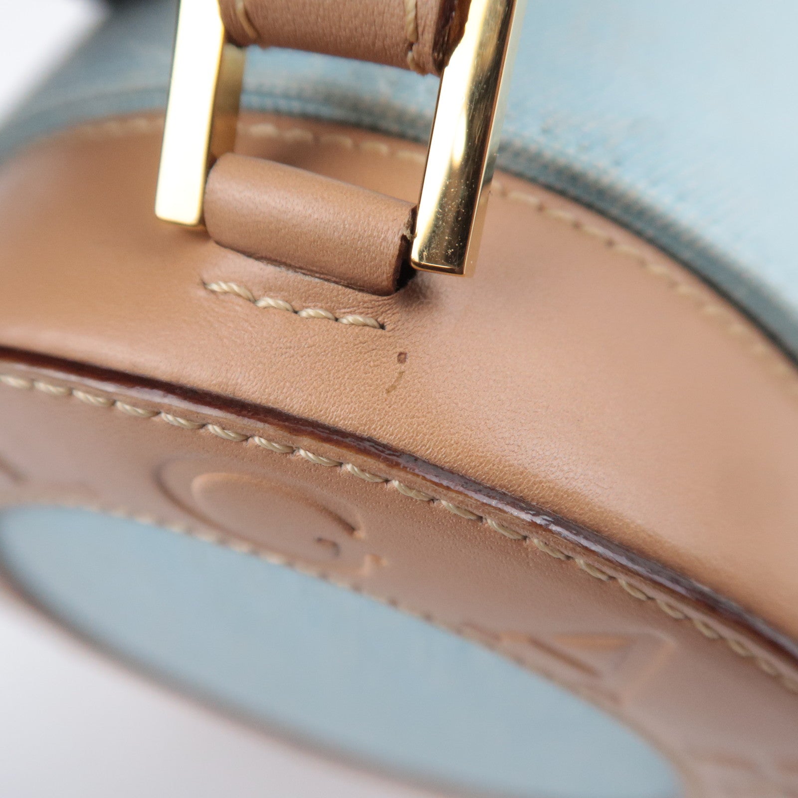 BVLGARI B-Zero1 Logo Mania Canvas Barrel Bag Light Blue