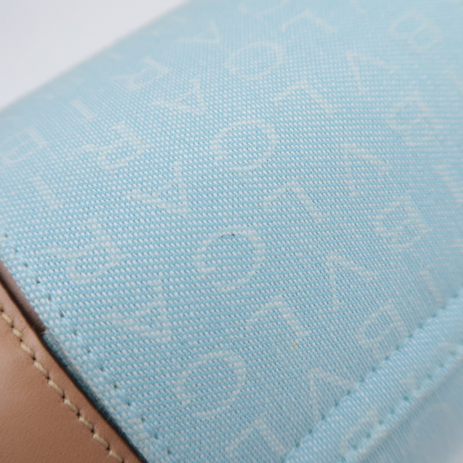 BVLGARI B-Zero1 Logo Mania Canvas Barrel Bag Light Blue