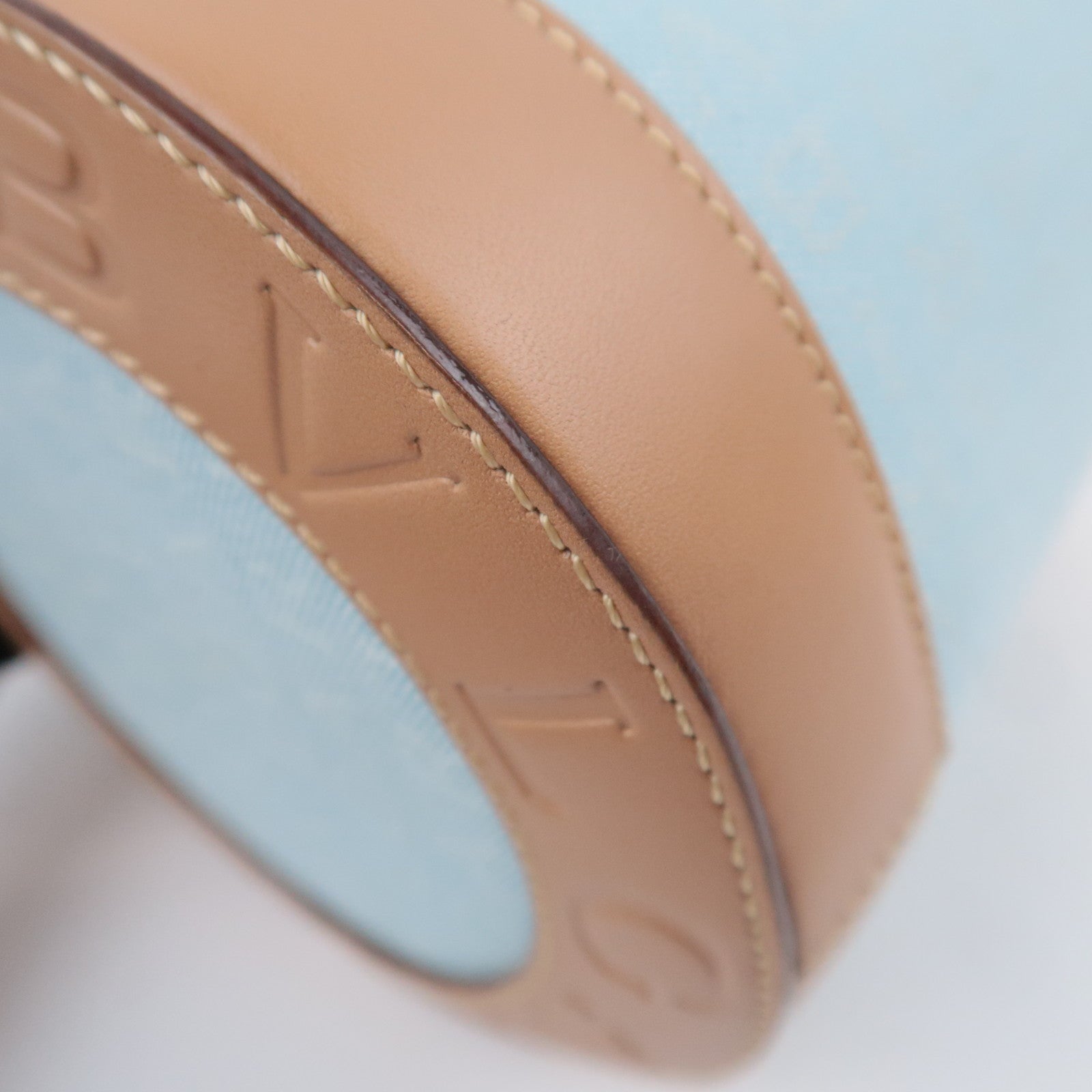 BVLGARI B-Zero1 Logo Mania Canvas Barrel Bag Light Blue