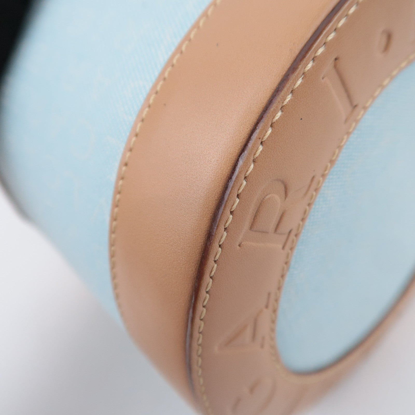 BVLGARI B-Zero1 Logo Mania Canvas Barrel Bag Light Blue