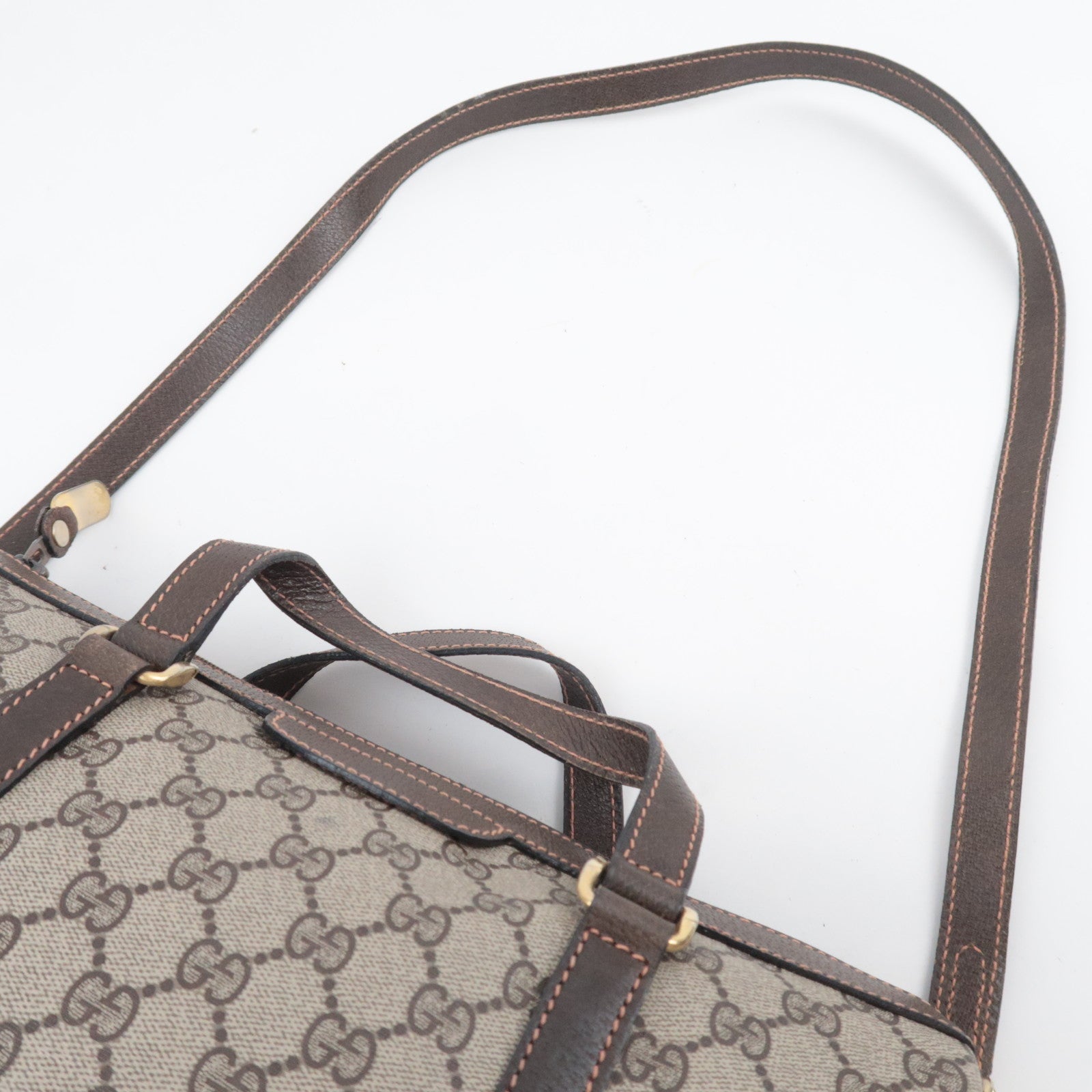 GUCCI Old Gucci GG Plus 2Way Handbag Beige