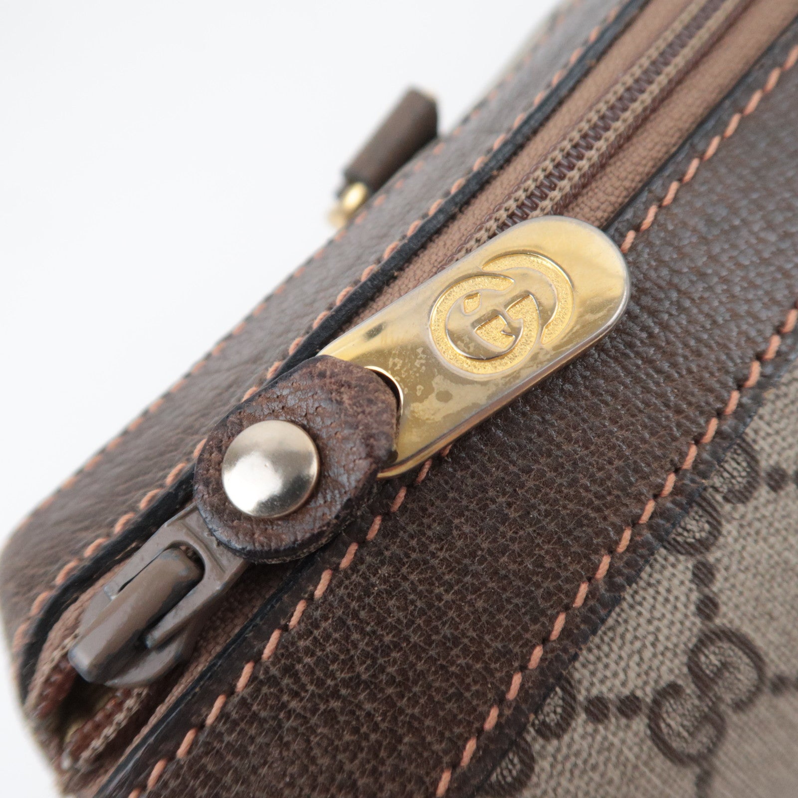 GUCCI Old Gucci GG Plus 2Way Handbag Beige