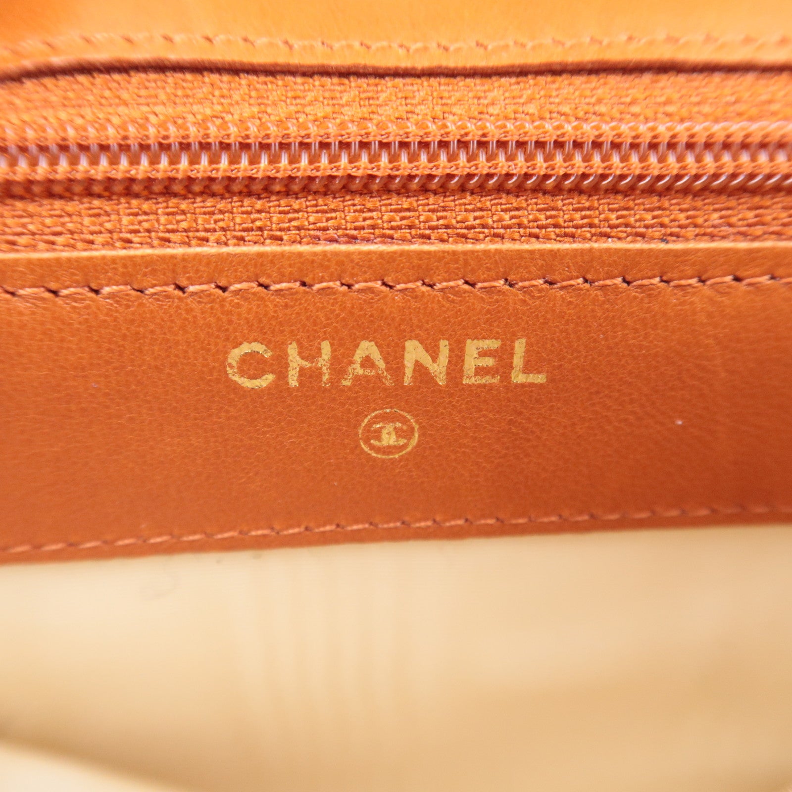 CHANEL Coco Mark Wallet Caviarskin Orange