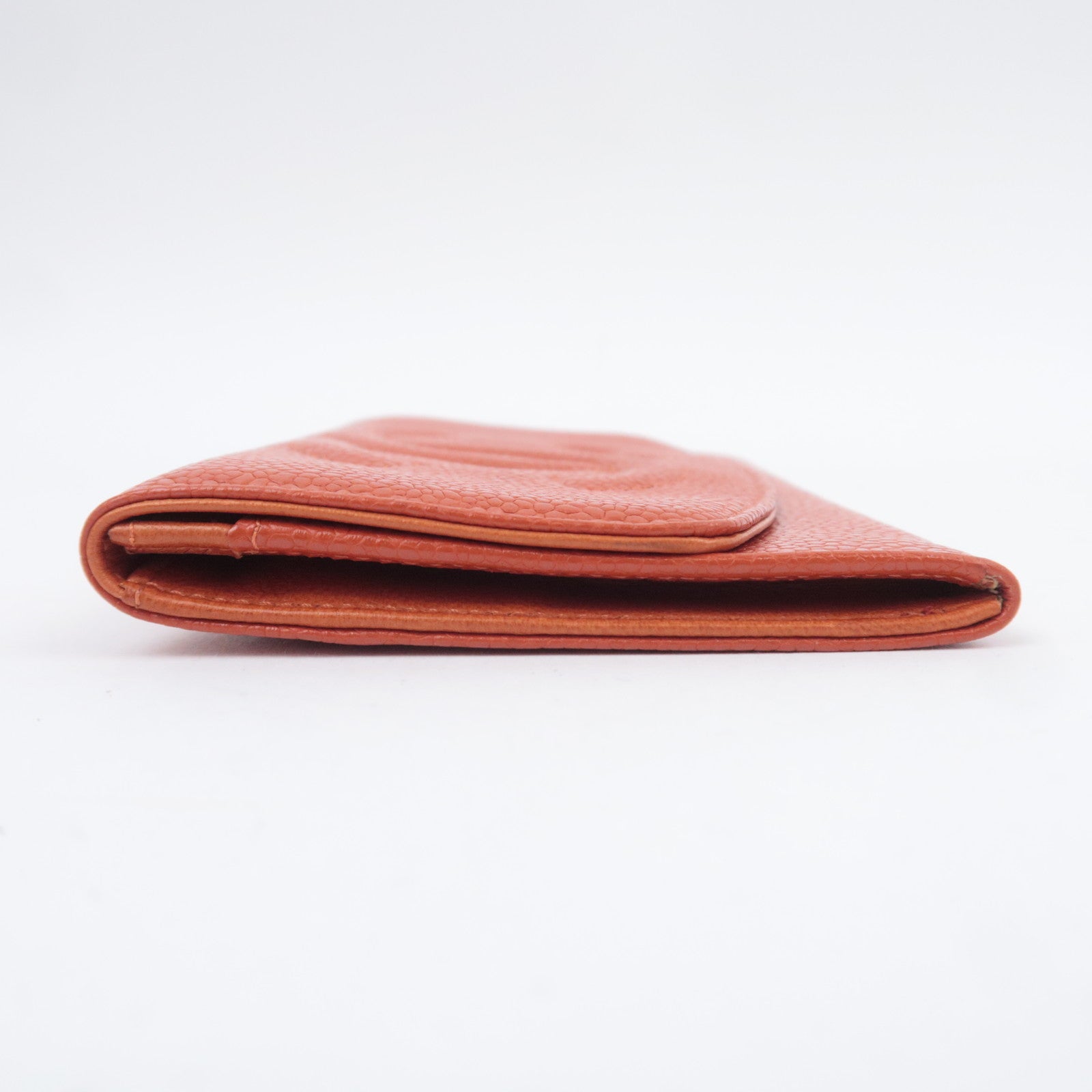 CHANEL Coco Mark Wallet Caviarskin Orange