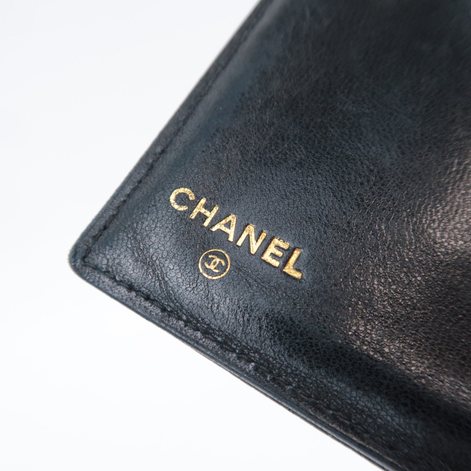 CHANEL Coco Mark Kiss Lock Wallet Caviarskin Black Gold HDW