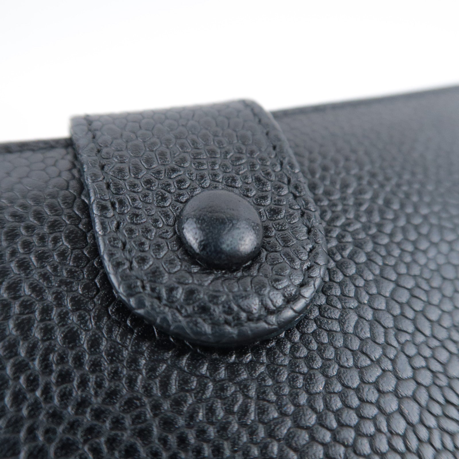 CHANEL Coco Mark Kiss Lock Wallet Caviarskin Black Gold HDW