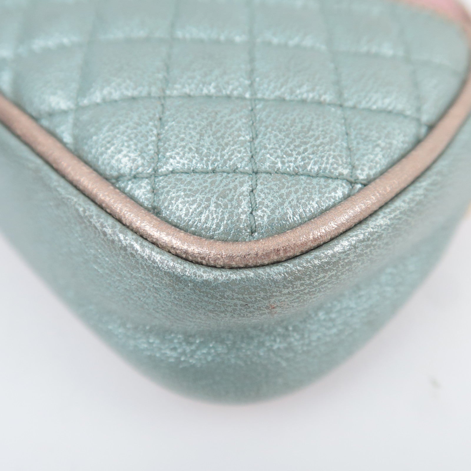 GUCCI Zumi Shoulder Bag Leather Metallic Pink Blue 534951