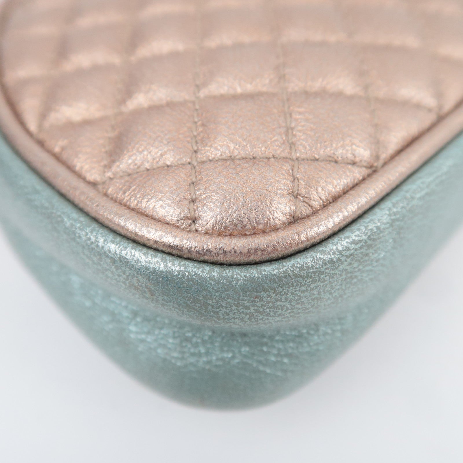 GUCCI Zumi Shoulder Bag Leather Metallic Pink Blue 534951