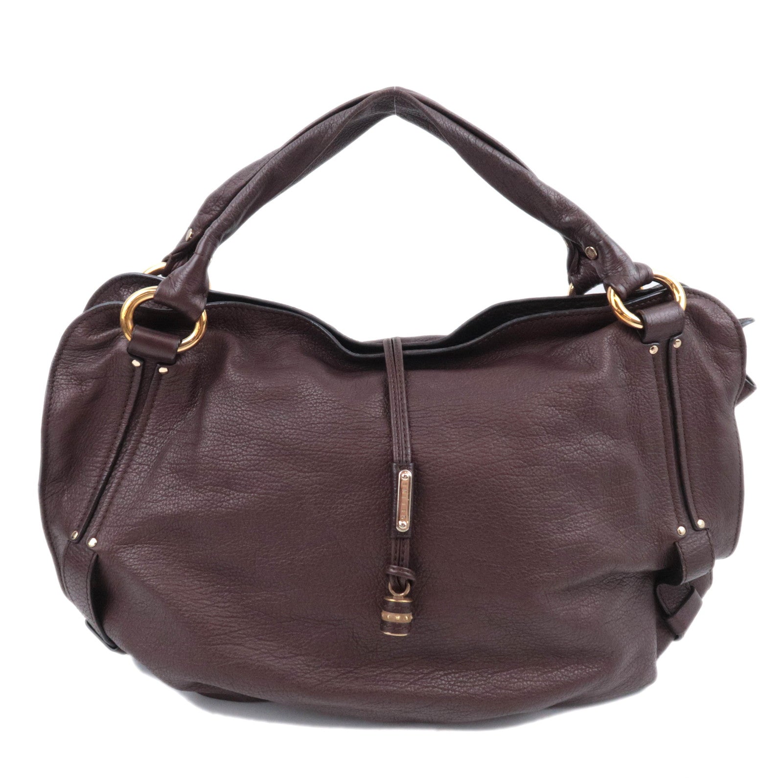 CELINE Bittersweet Leather Shoulder Bag Brown91804