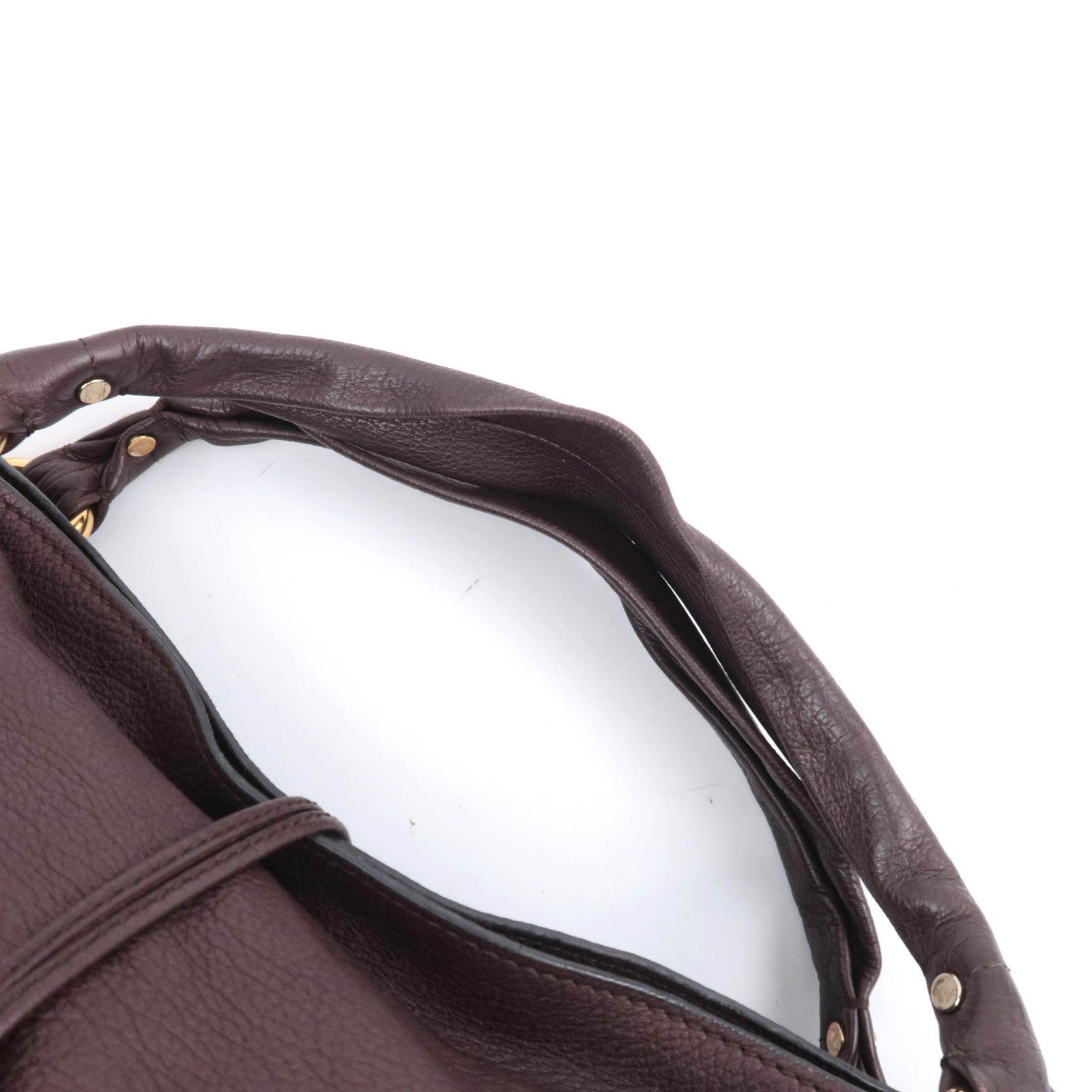 CELINE Bittersweet Leather Shoulder Bag Brown