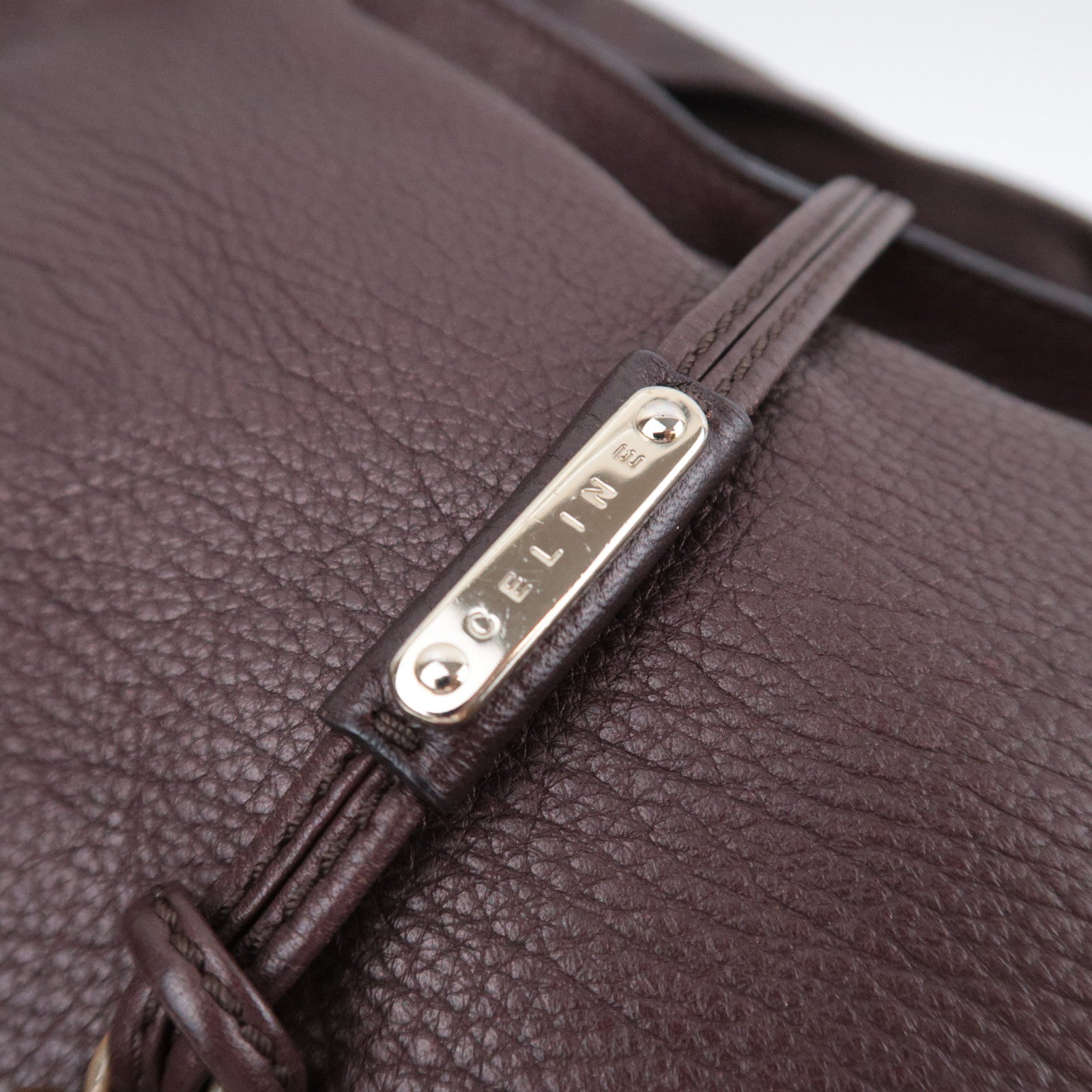 CELINE Bittersweet Leather Shoulder Bag Brown