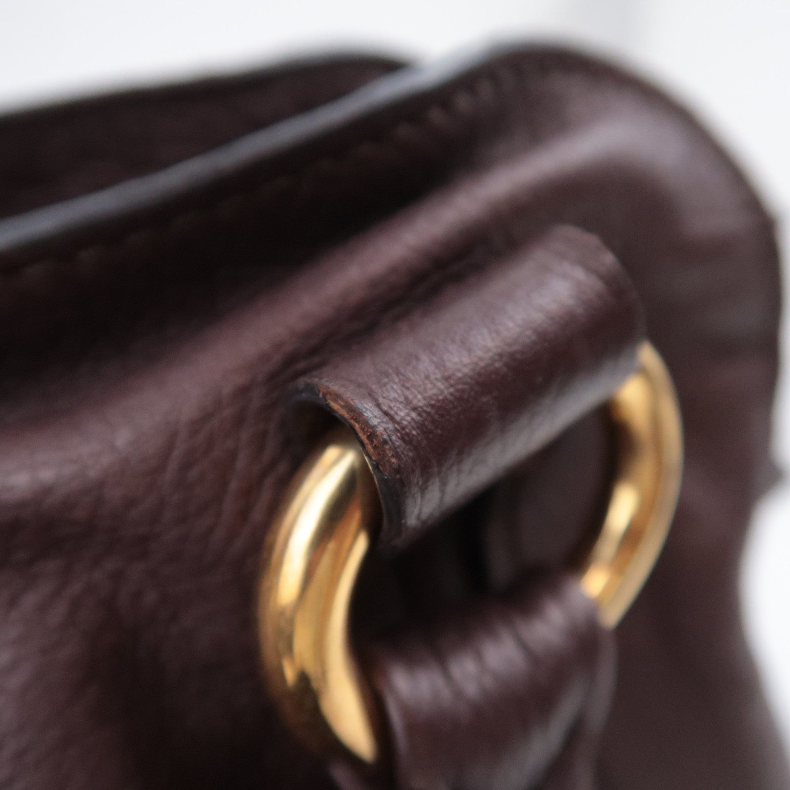 CELINE Bittersweet Leather Shoulder Bag Brown