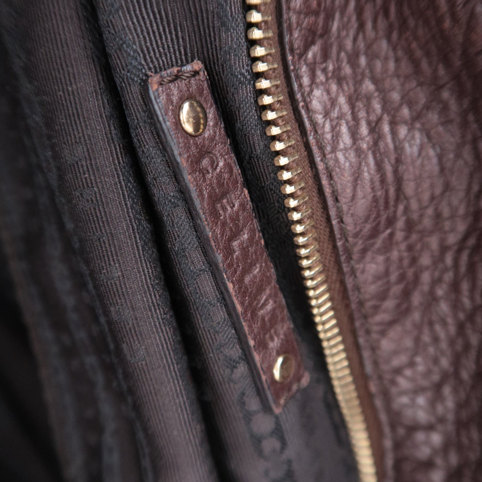 CELINE Bittersweet Leather Shoulder Bag Brown