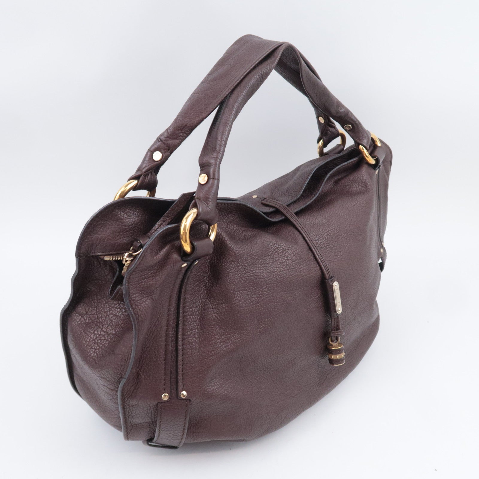 CELINE Bittersweet Leather Shoulder Bag Brown