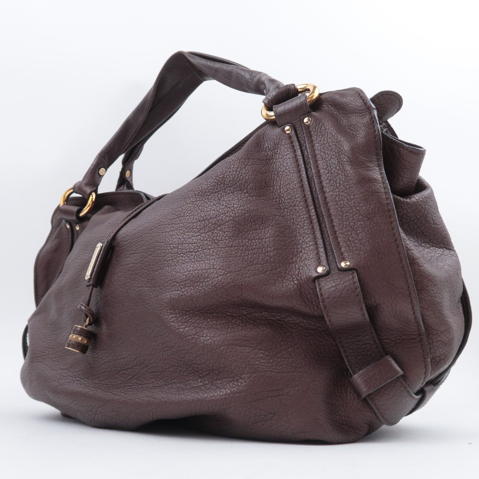 CELINE Bittersweet Leather Shoulder Bag Brown