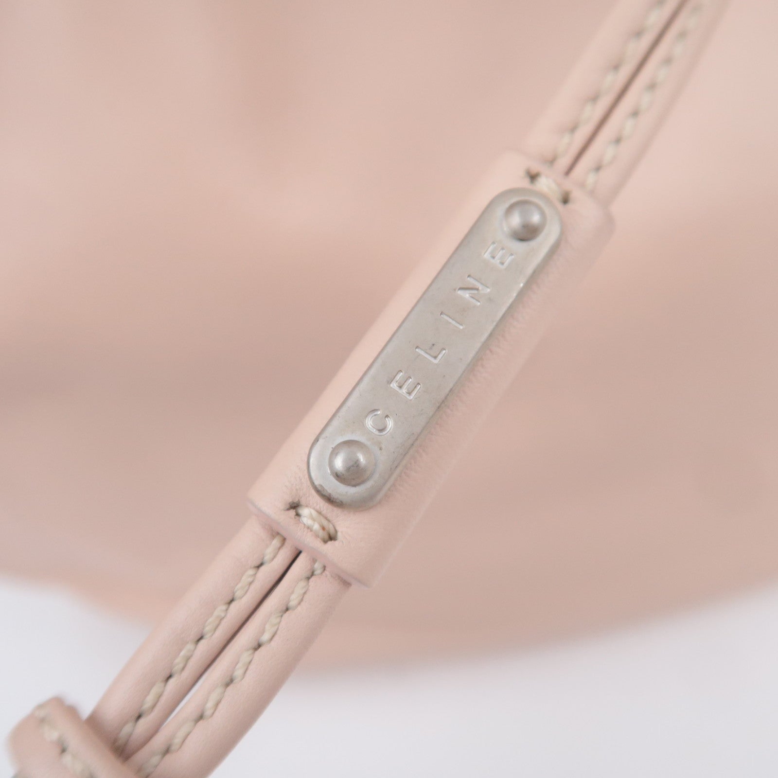 CELINE Bittersweet Leather Shoulder Bag Pink Beige
