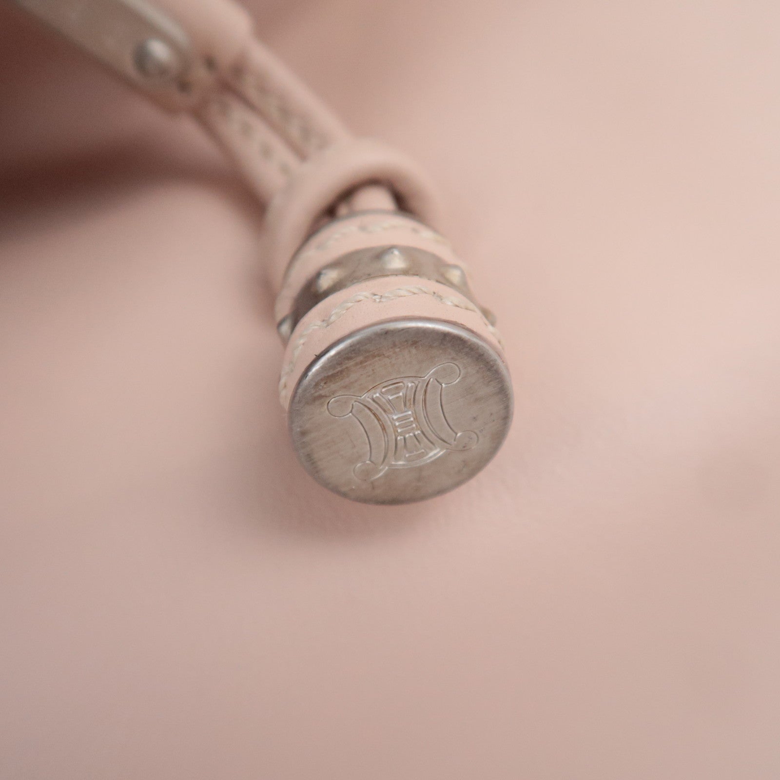 CELINE Bittersweet Leather Shoulder Bag Pink Beige