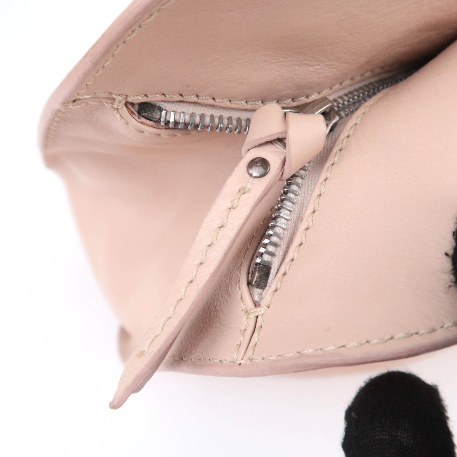 CELINE Bittersweet Leather Shoulder Bag Pink Beige