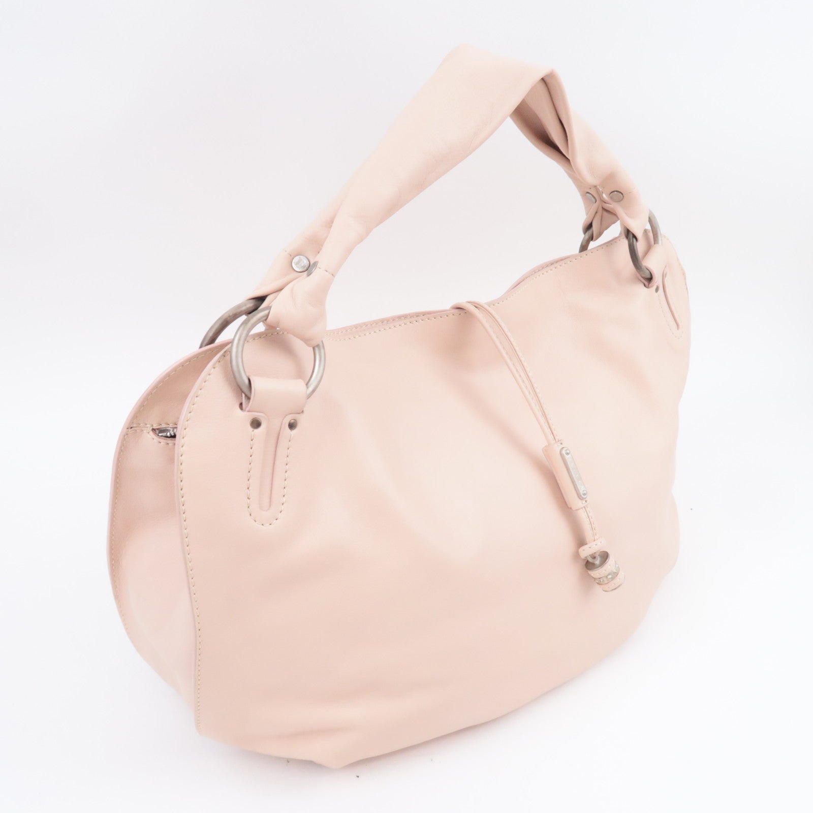 CELINE Bittersweet Leather Shoulder Bag Pink Beige