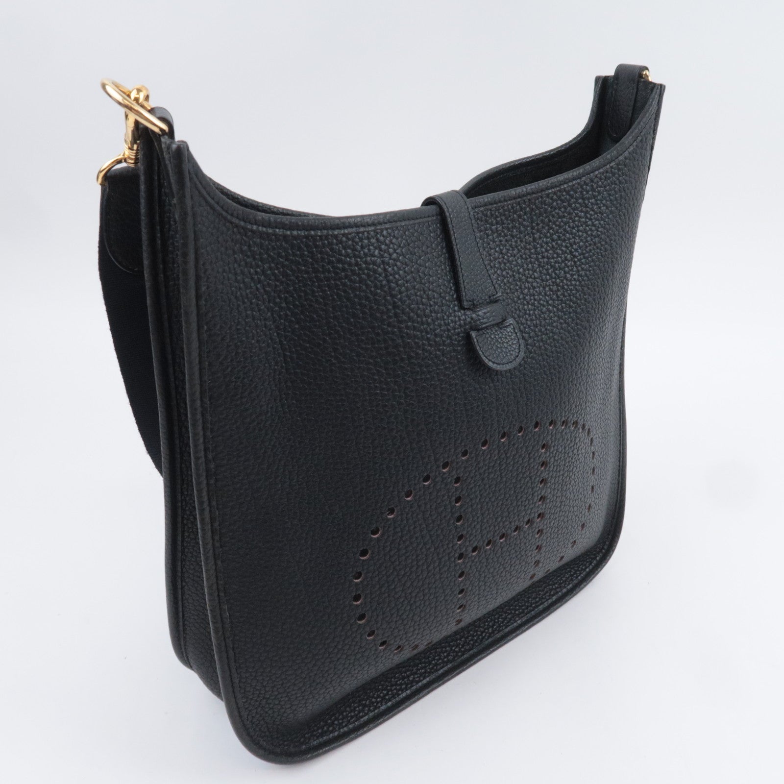 HERMES Evelyn 1 GM □O Stamp(2011) Taurillon Clemence Black