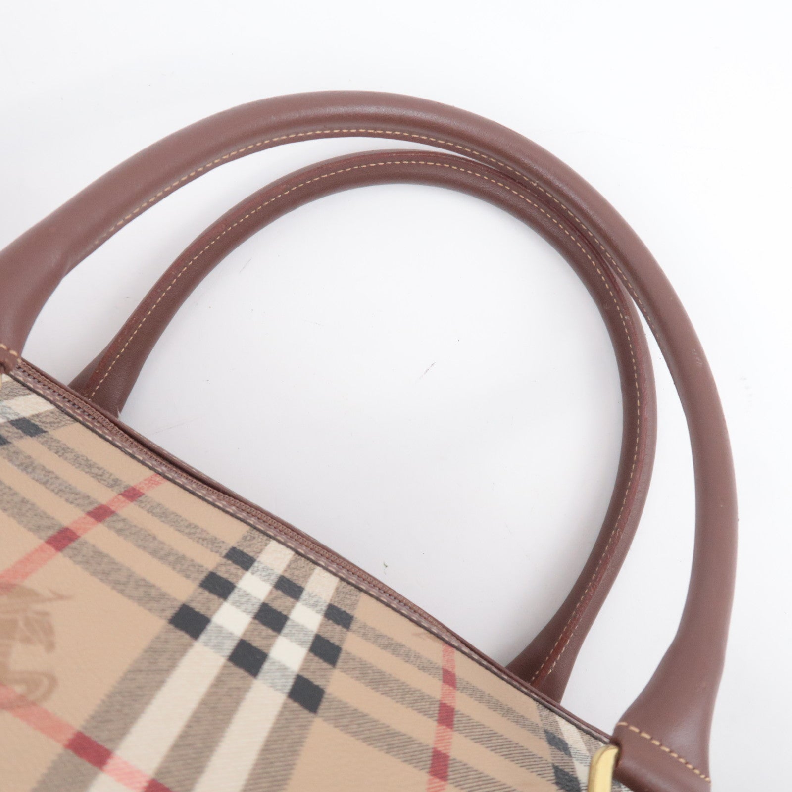 BURBERRY burberrys Nova Plaid 2Way PVC Boston Bag