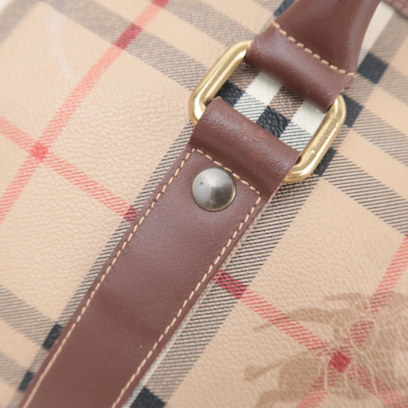 BURBERRY burberrys Nova Plaid 2Way PVC Boston Bag