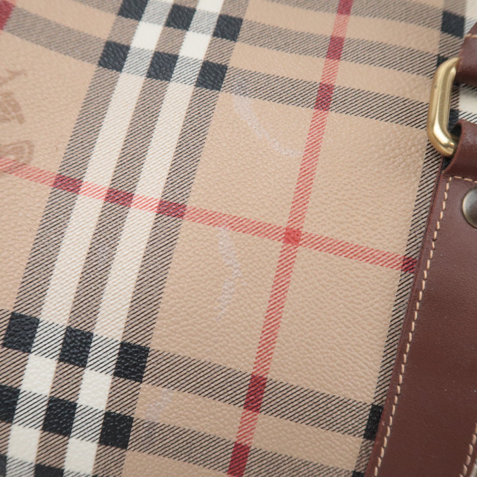 BURBERRY burberrys Nova Plaid 2Way PVC Boston Bag