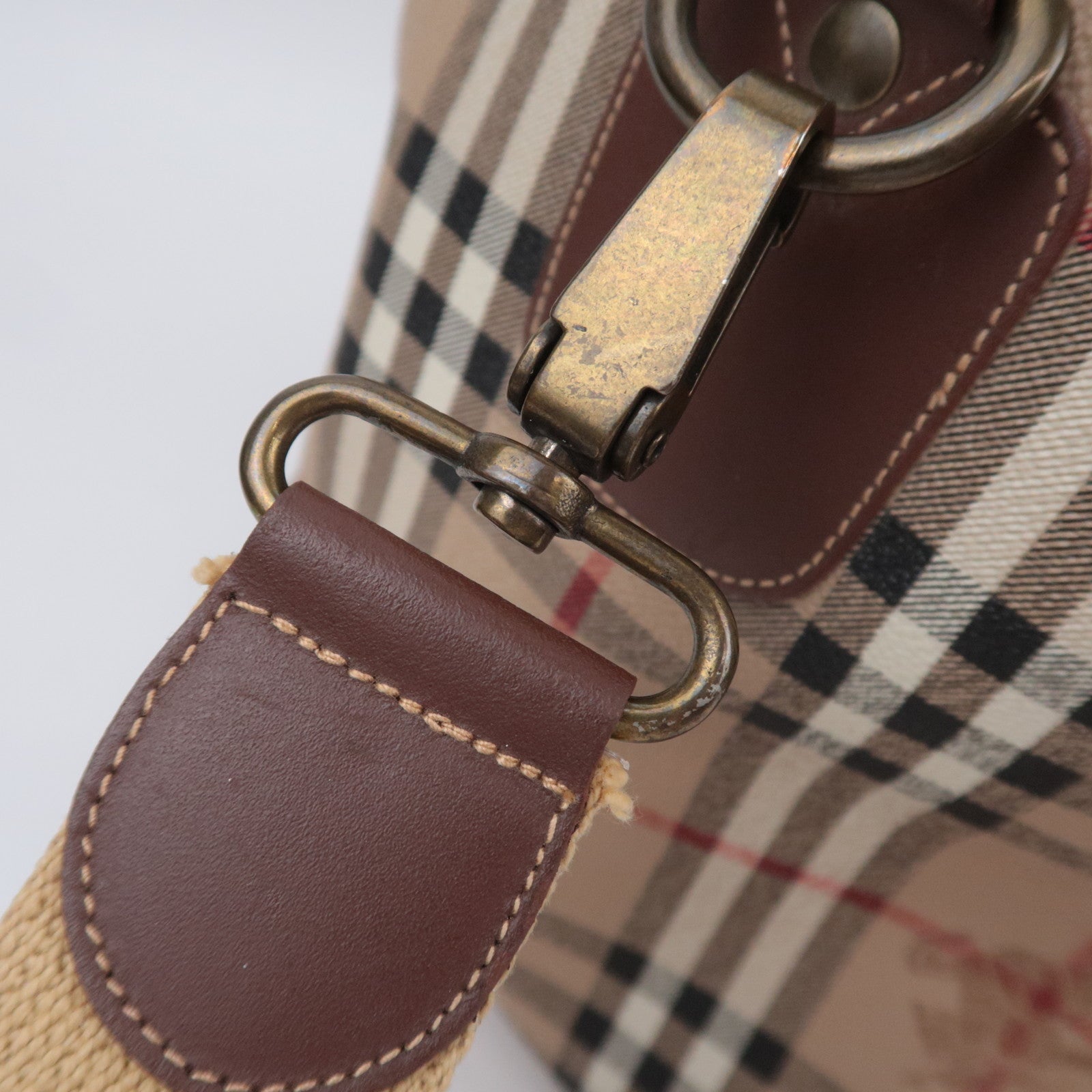 BURBERRY burberrys Nova Plaid 2Way PVC Boston Bag