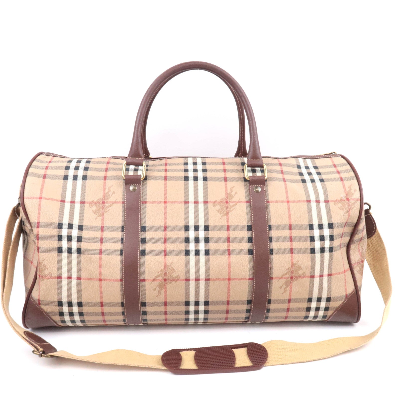 BURBERRY burberrys Nova Plaid 2Way PVC Boston Bag