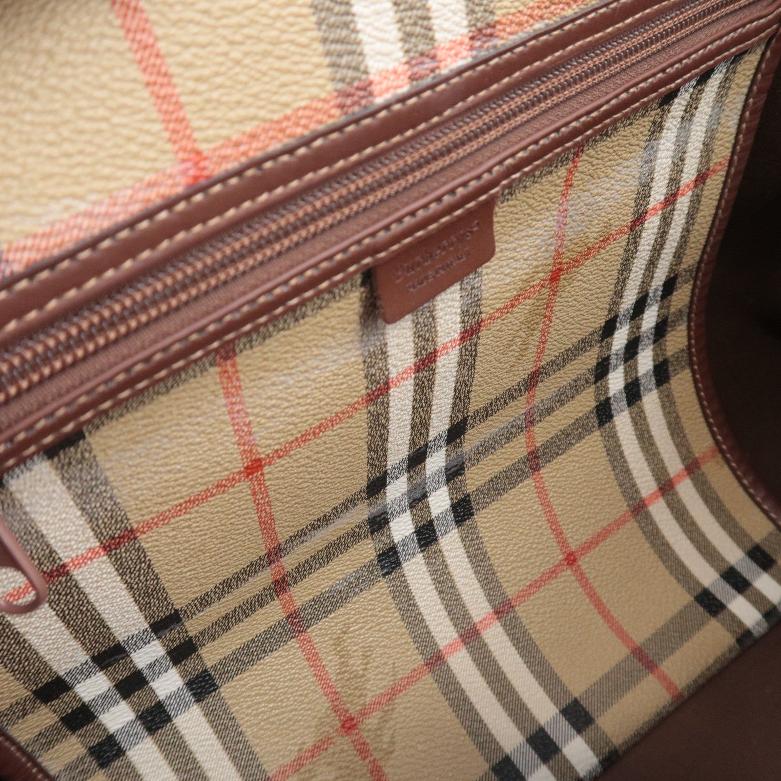 BURBERRY burberrys Nova Plaid 2Way PVC Boston Bag