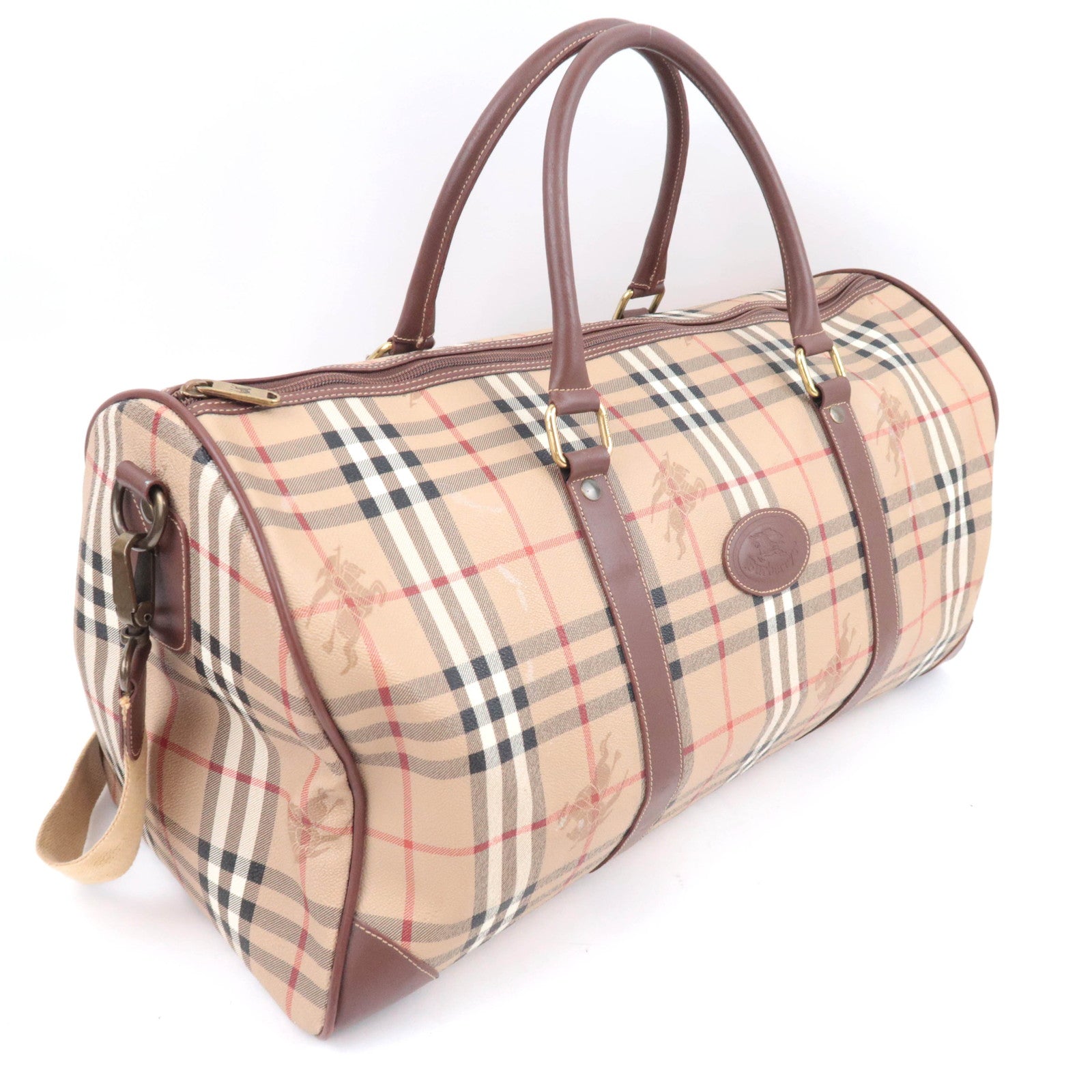 BURBERRY burberrys Nova Plaid 2Way PVC Boston Bag