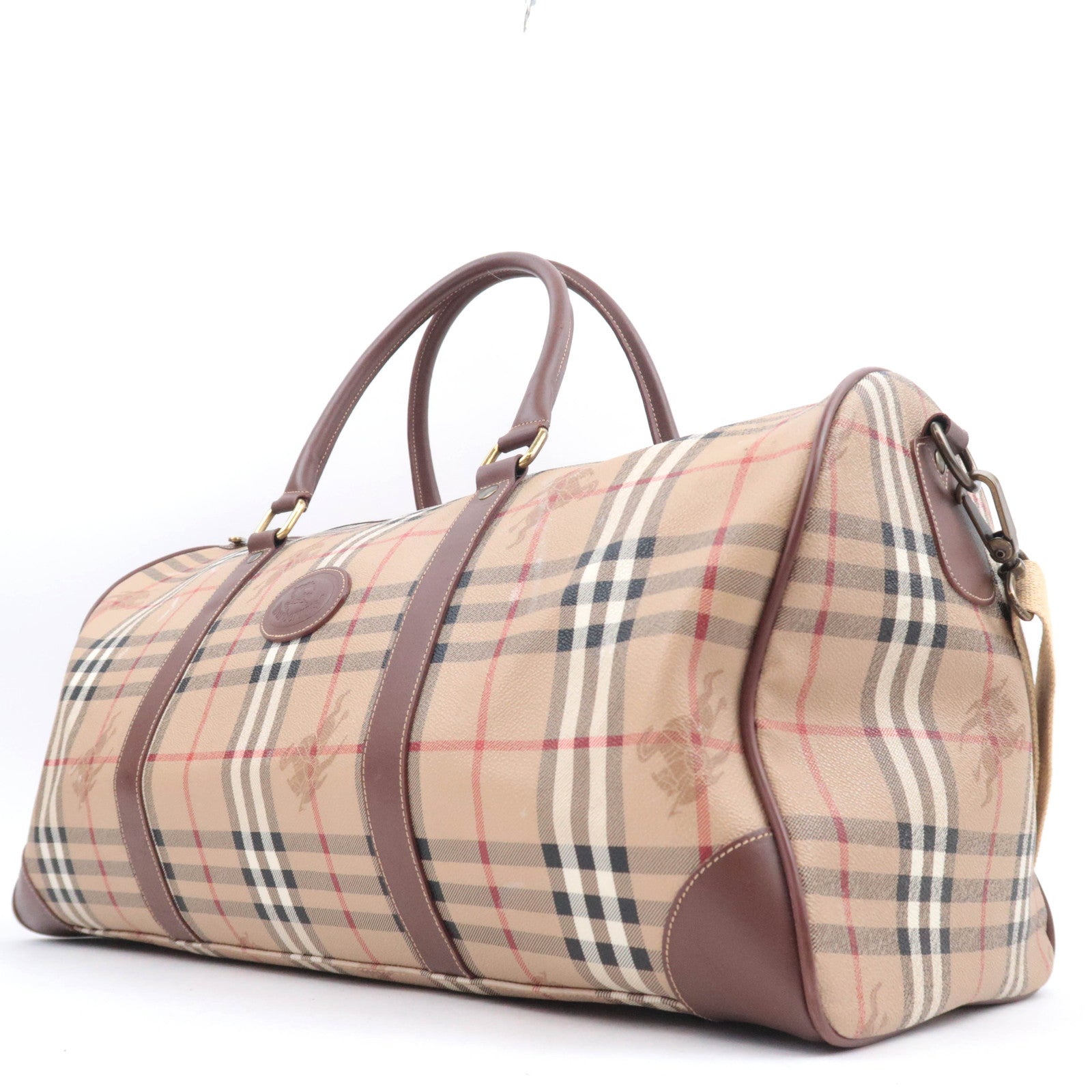 BURBERRY burberrys Nova Plaid 2Way PVC Boston Bag