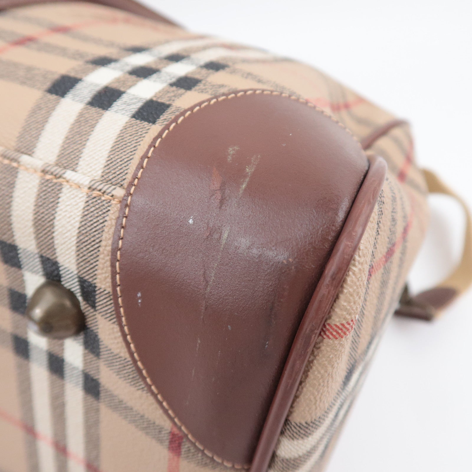 BURBERRY burberrys Nova Plaid 2Way PVC Boston Bag