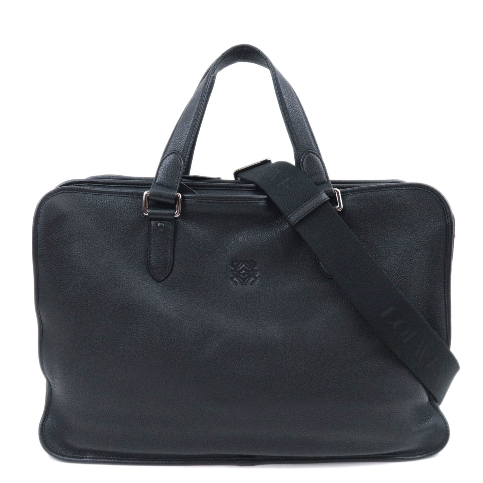 LOEWE 2Way Leather Handbag Black91822