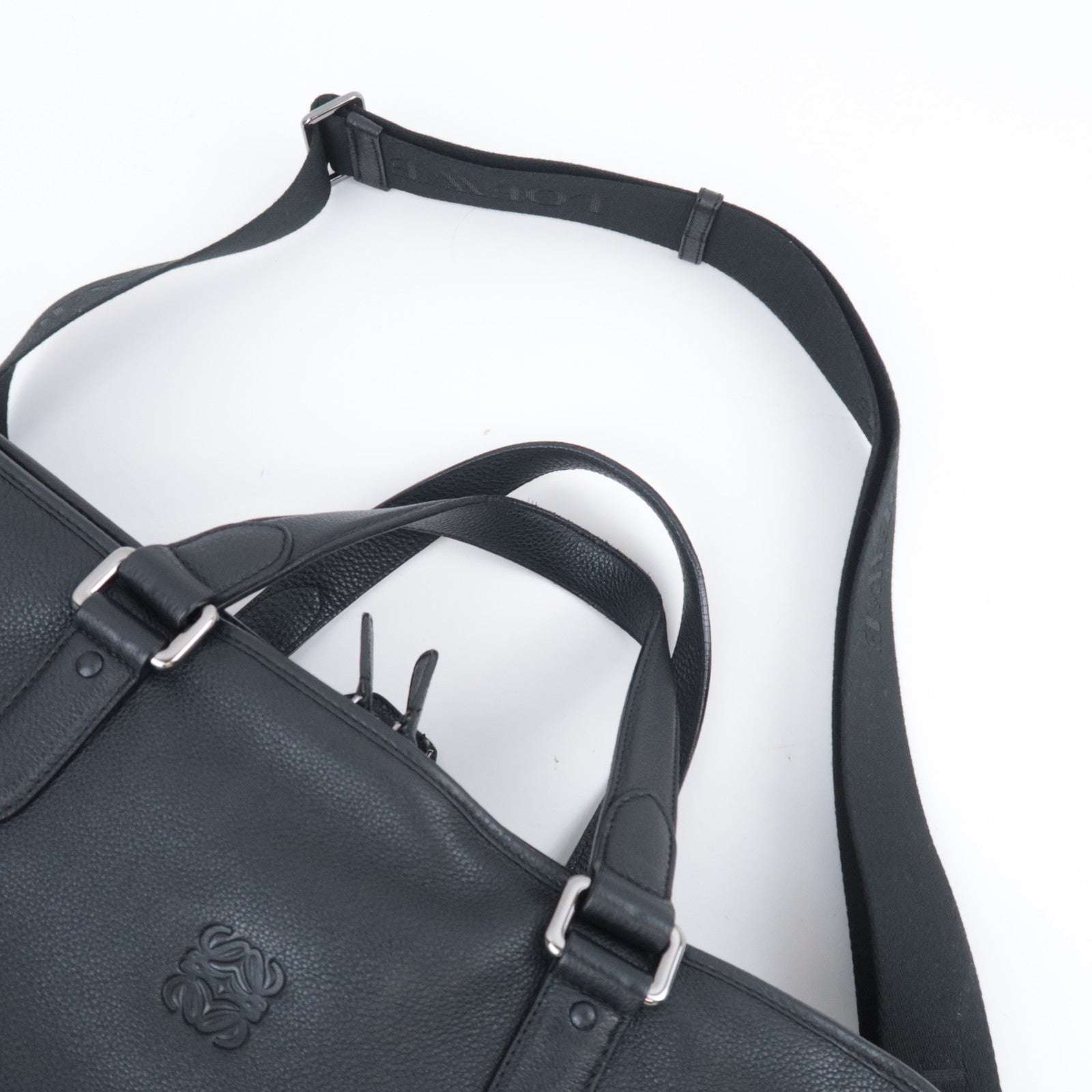LOEWE 2Way Leather Handbag Black