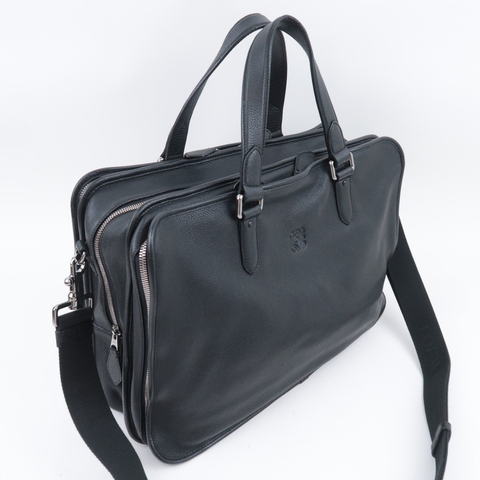 LOEWE 2Way Leather Handbag Black