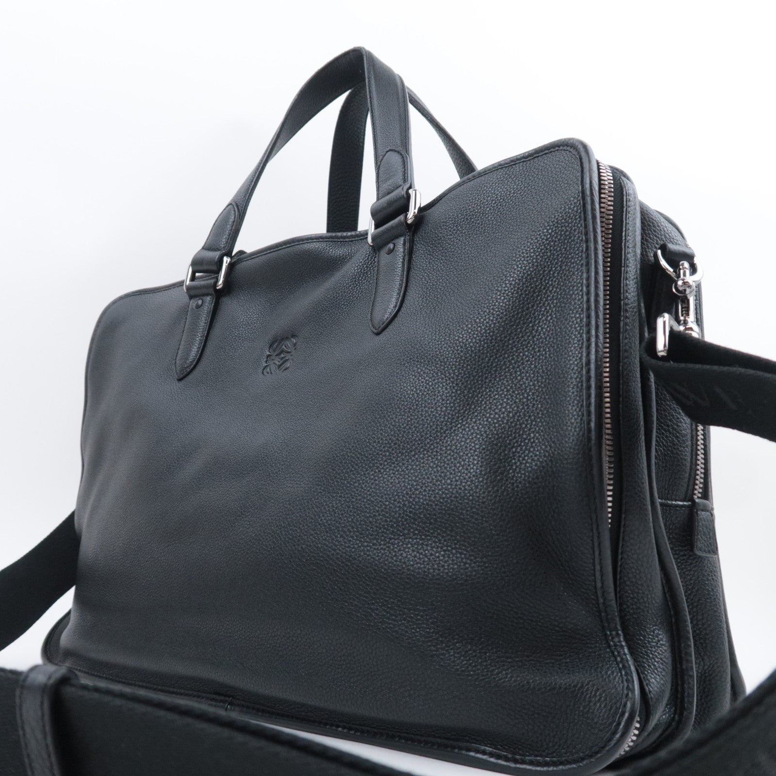 LOEWE 2Way Leather Handbag Black