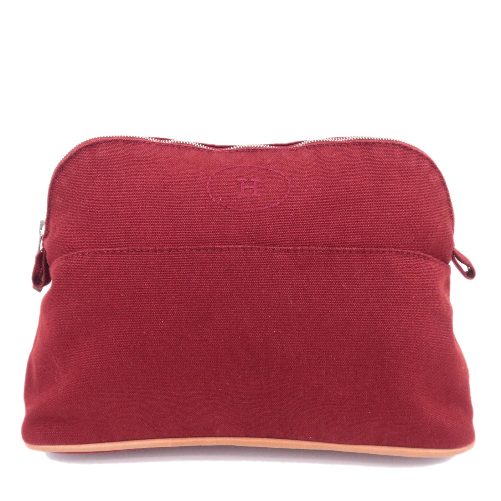 HERMES Bolide Pouch MM Cosmetic Pouch Red91824