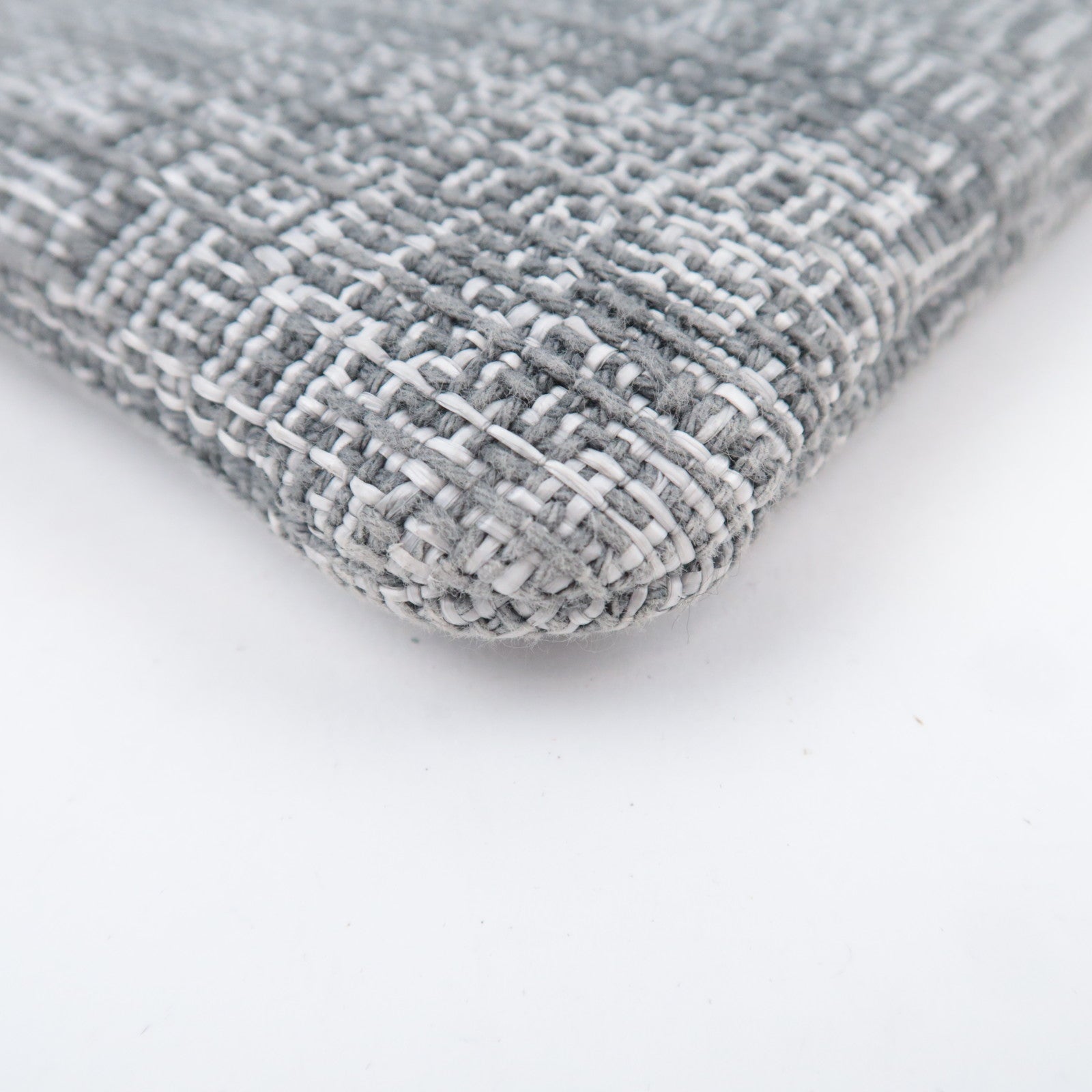 CHANEL Deauville Tweed Clutch Bag Gray